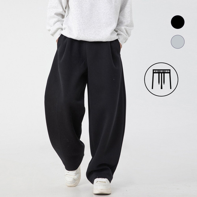 HANYO 남성 와이드 대일리 밴딩 운동 스웻 슬랙스 통바지 롱팬츠