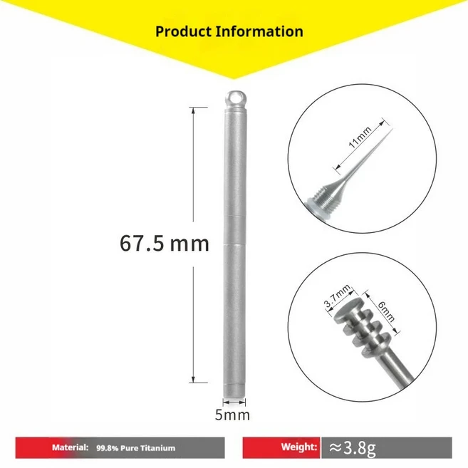순수 티타늄 귀지 제거 도구 키 체인 운반 디자인 가정용 휴대용 청소 주걱 치과 스틱, 01 dual-purpose