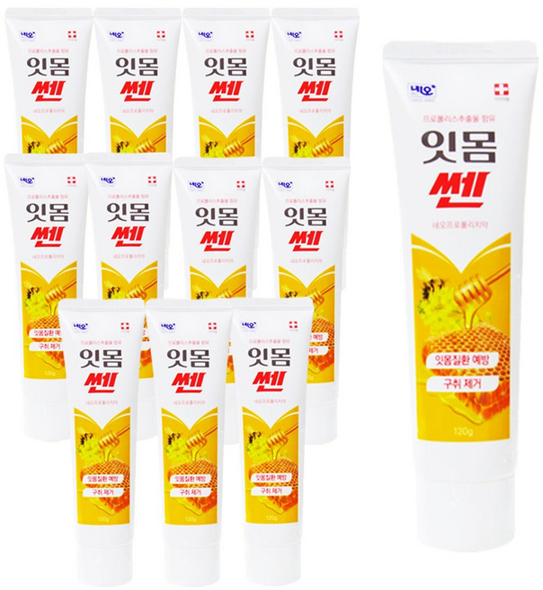 네오메디칼제약 잇몸쎈 치약 프로폴리스 입냄새 구취제거 아이디어공간, 12세트, 120g