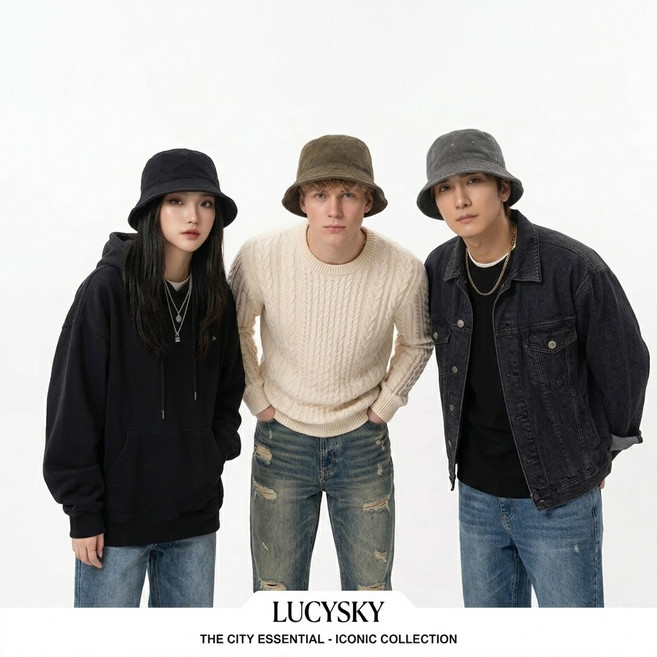 LucySky 유니섹스 버킷햇 하나만으로 스타일리쉬 연예인연출 워싱 무지코튼 소두핏 벙거지모자