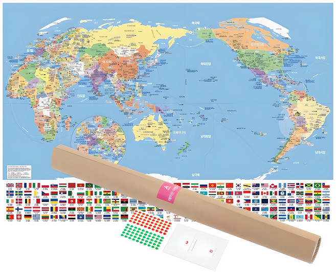 에이든여행지도 역사문화 특별판 한글 대형 코팅 세계지도, 1개
