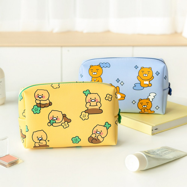 홈앤키즈 카카오프렌즈 KF 뷰티 파우치 춘식이 라이언 화장품 여행용 휴대용 파우치백 캐릭터 가방