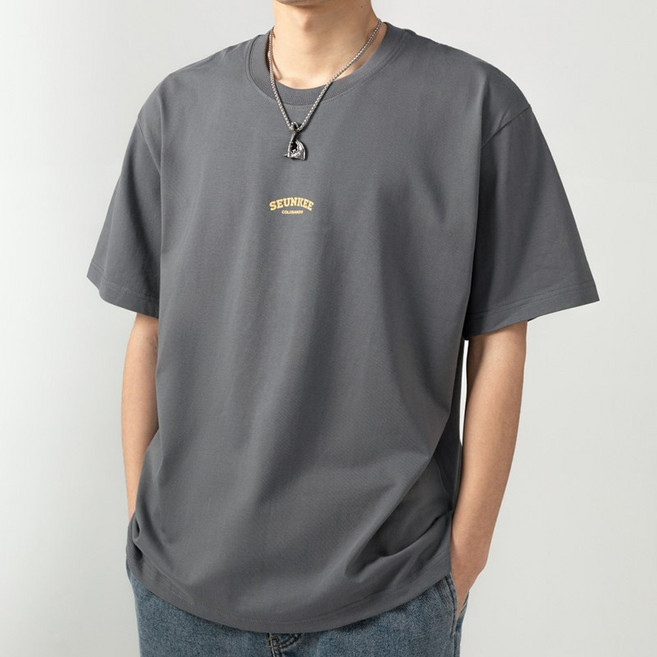 엠제이21 오버핏 순면 남자 반팔 티셔츠