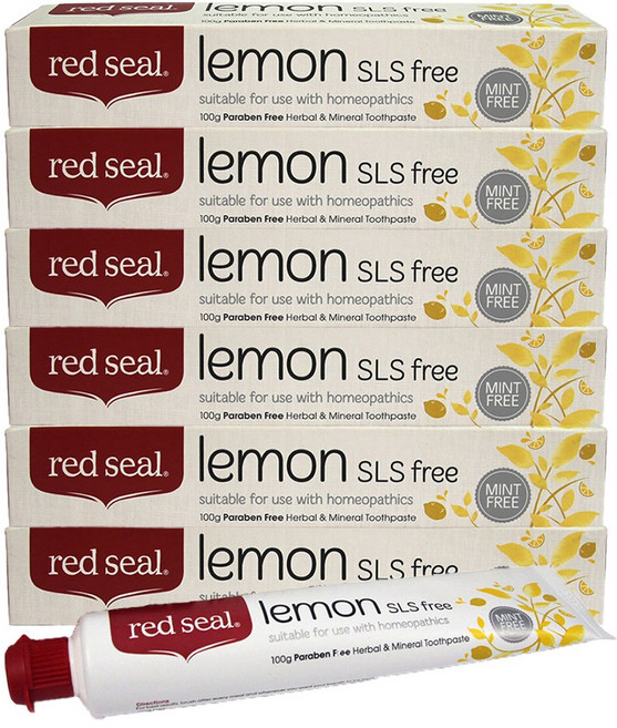 레드씰 치약 레드씰치약 레몬 뉴질랜드 헤스페리딘 성분첨가 100g 6통