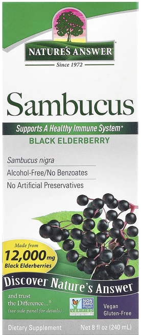 몸관리하세요 겨울입니다 Nature's Answer 삼부커스 블랙 엘더베리 알코올 무함유 2500mg 240ml(8fl oz) 특별관리진행, NaturesAnswer삼부커스블랙엘더베리알코올무함유2, 1개, 240ml - 쿠팡