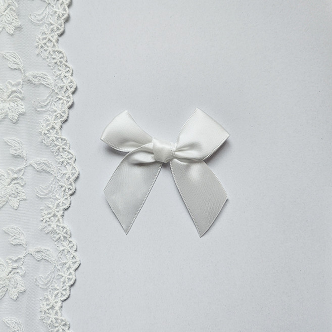 올리브파티 선물 포장 장식 공단 8cm 완성 리본 완제품, 30개, 화이트