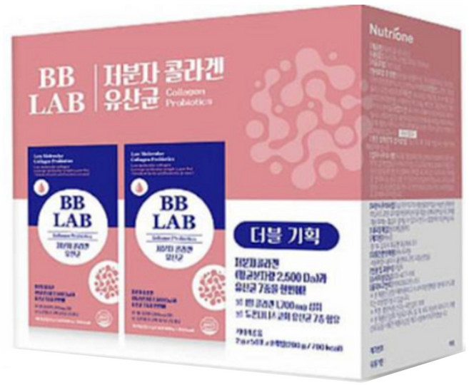 뉴트리원 비비랩 저분자콜라겐유산균(2g x 50포)x 2통, 100g, 2개