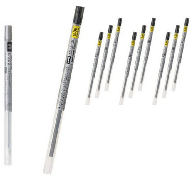 꼬맹이샵 유니 시그노 스타일핏트 젤잉크 리필심 UMR-109 0.38mm +M5R-189, 10개+샤프리필1개, 블랙24