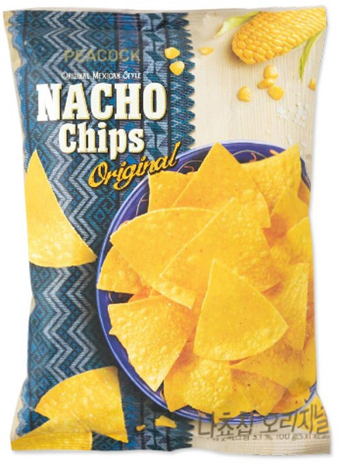 피코크 온더보더 나쵸칩 오리지널, 100g, 2개