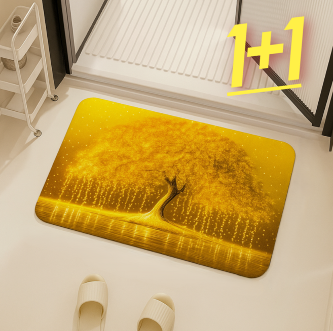 빨아쓰는 돈들어오는 재물운 금전수 욕실 현관 주방 규조토 발매트, 소형 1+1