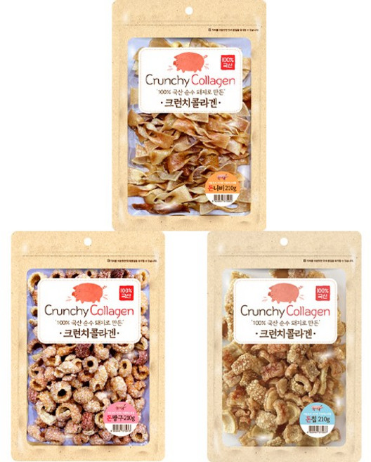 강아지 돈피 수제간식 국내산 돼지껍데기 크런치 콜라겐 애견간식, 1개, 돈짱구