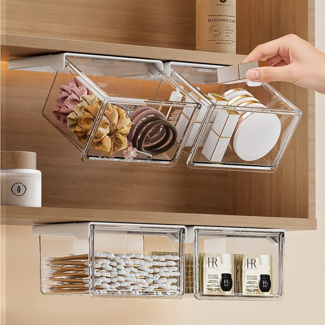 무타공 히든 서랍 책상밑 상부장 수납함