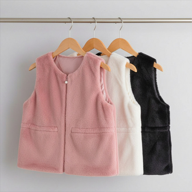 부들부들 밍크 털 조끼 겨울 프리사이즈 / 1개