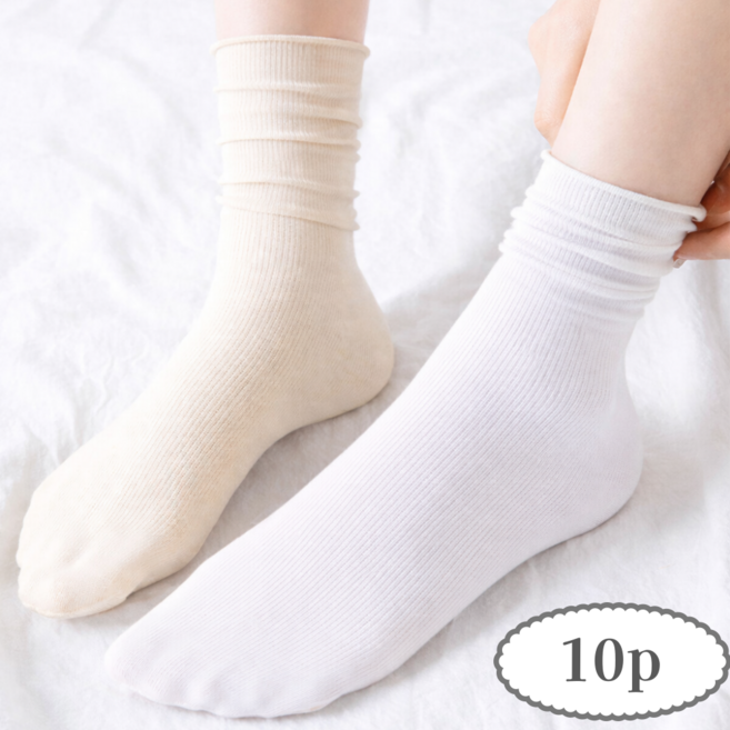나우핏 무압박 돌돌이 시스루 여름 중목양말 10켤레