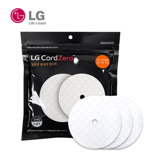 LG A9 A9S 코드제로 무선청소기 정품 일회용 물걸레포, 1세트, LG 일회용 물걸레포(ASDF1055S)