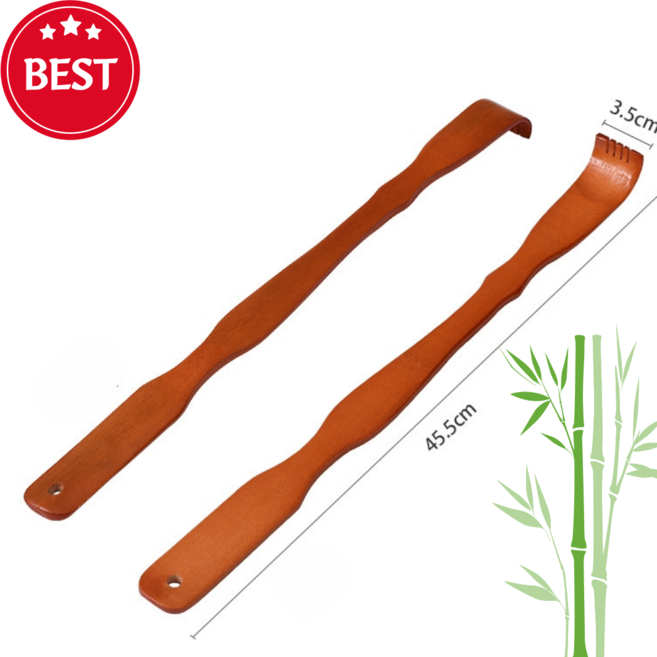 룬앤솔 시원한 효자손 대나무 등긁개 효도 감사, 2개, 밤부