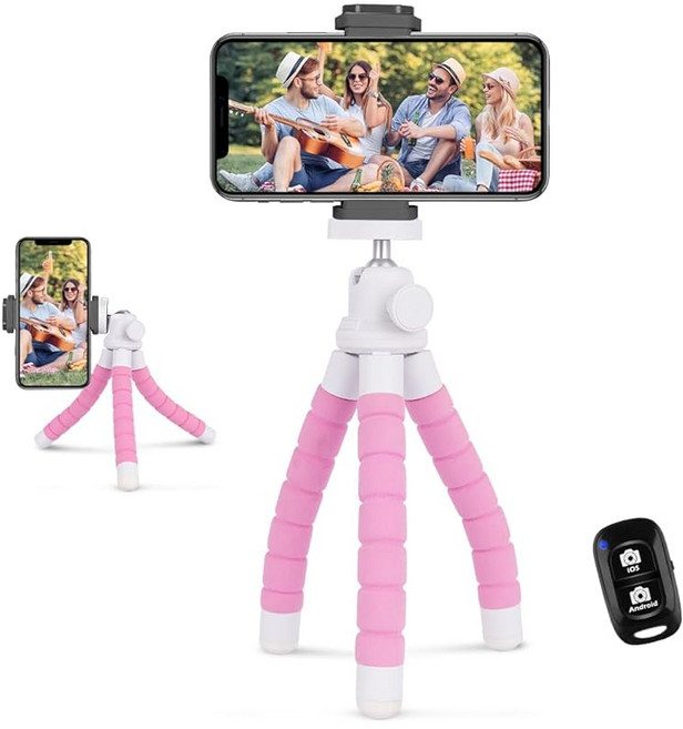 UBeesize 스마트폰 삼각대 스마트폰 스탠드 리모컨 포함 iPhone/Android 가능 운반 편리 스마트폰 삼각대 쿠네쿠네 스탠드 카메라 / 셀카 / 비디오 / 사진 / 촬영, 상세페이지 참조, 상세페이지 참조, 상세페이지 참조