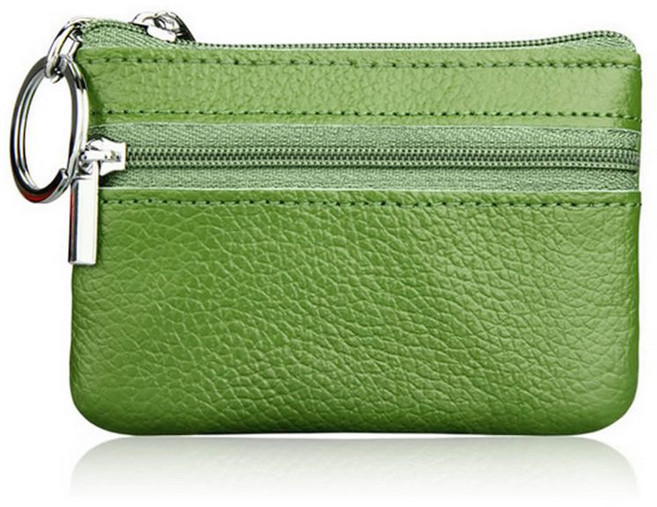 부드러운 남성 여성 카드 동전 키 홀더 지퍼 정품 가죽 지갑 파우치 가방 지갑