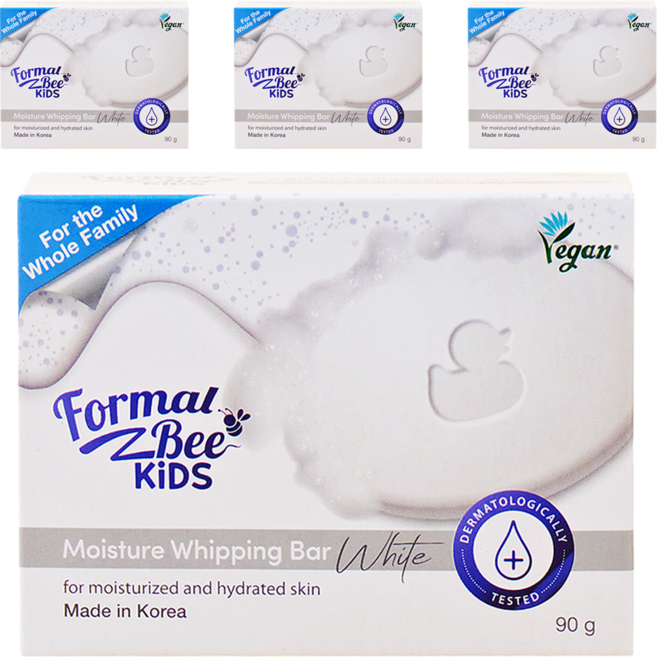 포멀비키즈 모이스처 휘핑바 화이트, 90g, 4개