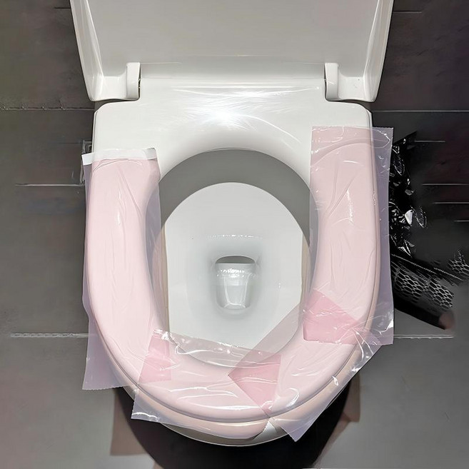 호텔 여행용 일회성 위생 세트 -변기 커버 테이블/세면대 커버 포함, 2개, 분홍색