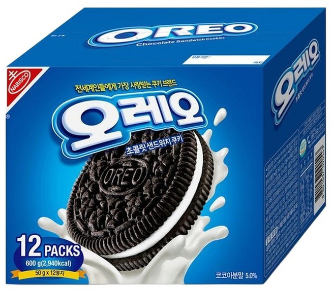 오레오 화이트크림 샌드위치 쿠키 600g, 1개