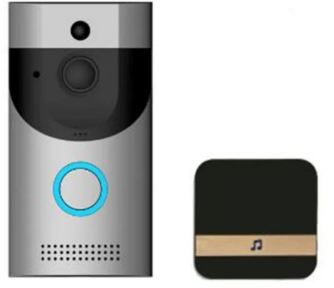 2MP 1080P B30 배터리 전원 WIFI IP 초인종 비주얼 비디오 도어 폰 장시간 대기 인터콤 엔트리 틈 구멍, 02 with battery