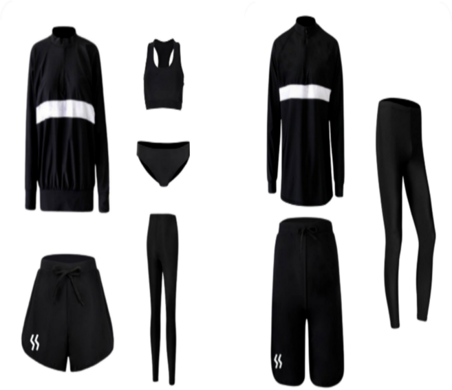 스윔슈트 남자 여자 커플 래쉬가드 세미 오버핏 반집업 루즈핏 체형보정 빅사이즈 상하의 세트