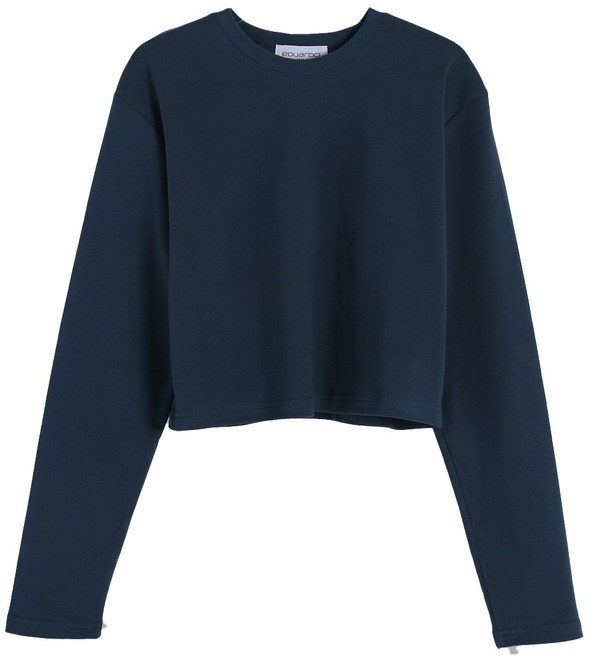 [Women][에두아르도]노멀 레귤러핏 긴팔 크롭 슬리브 티셔츠