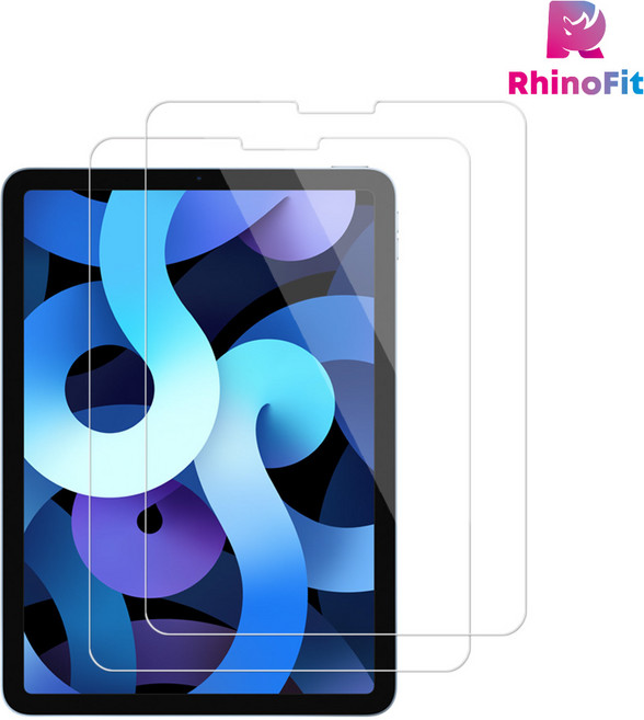 라이노핏 아이패드 에어4/에어5 공용 강화유리 보호 필름 0.4mm, 투명, 2개