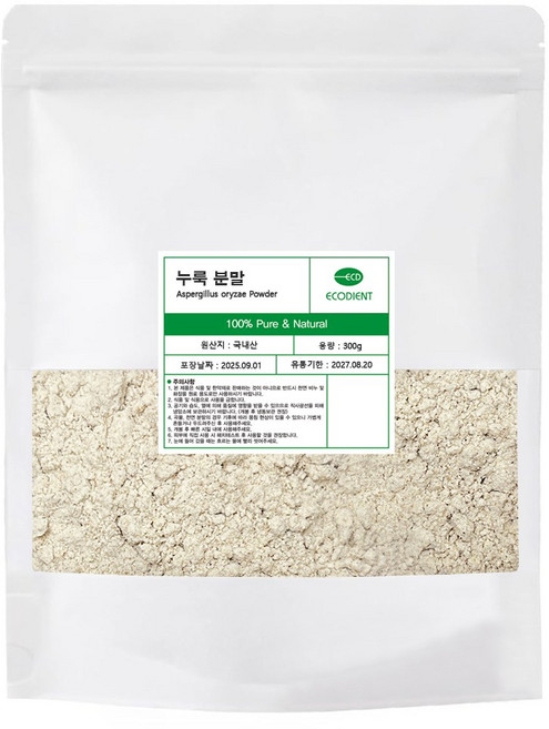 [에코디언트] 100% 누룩 분말 가루 천연팩 곡물팩 마사지팩 누룩팩, 300g, 1개, 누룩분말