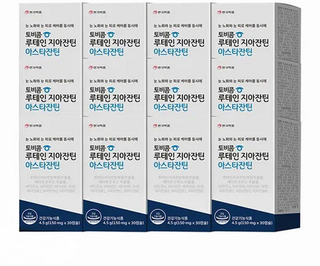 안국약품 토비콤 루테인지아잔틴 아스타잔틴, 30정, 12박스
