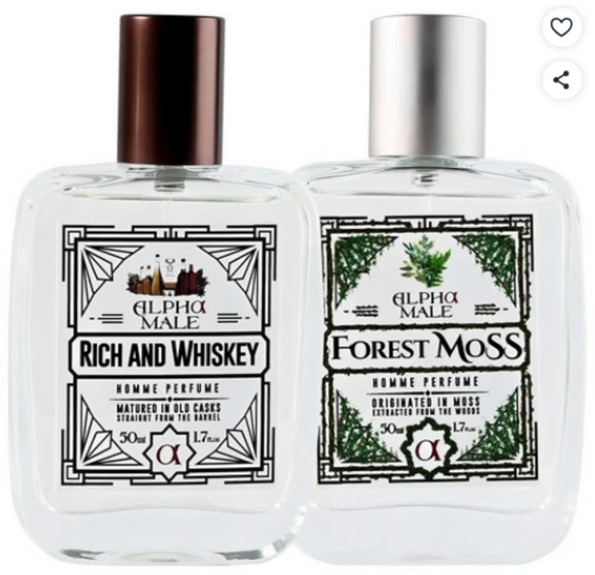 알파무드 알파메일 옴므 퍼퓸 2종 풀세트, 리치 앤 위스키 + 포레스트 모스, 2개, 50ml - 쿠팡