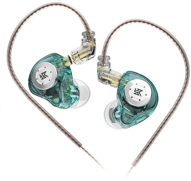 Keephifi KZ EDX Pro 게이밍 이어폰 IEM 이어 모니터에 1DD 유선 연결 10mm 다이내믹 드라이버 포함 베이스 사운드, 노마이크, 초록