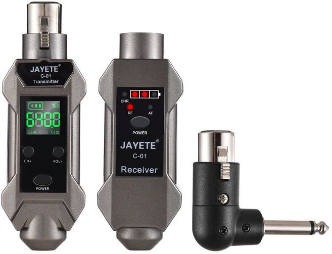 JAYETE C-01 UHF 전문 유선-무선 컨버터 마이크 송신기 및 다이내믹 콘덴서 포함 571-598mhz, 01 라이트 그레이, 01 빠른  Mainland, 1