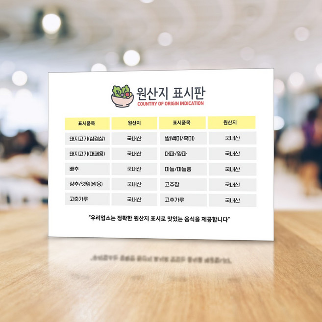 식당 음식점 원산지 표기 안내판 화이트보드 보드판 카페 구내식당 매장 업소용, 포맥스3T+화이트보드 03, 1개