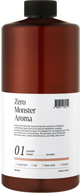 프레이포잇 제로몬스터 아로마 섬유탈취제 룸스프레이 리필, 1000ml, 1개