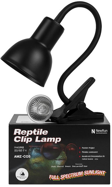 NRC 나팔자바라 파충류소켓C09 UVB UVA램프포함, 블랙, 1개