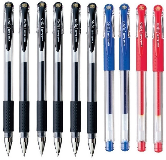 유니볼 시그노 UM-151 0.38 캡식 혼합 10자루, UM_151 0.38_흑6청2적2, 1개