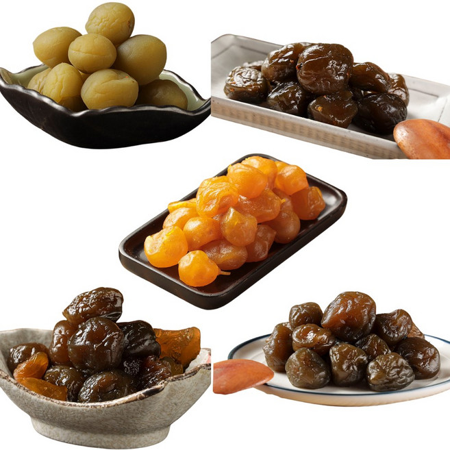 【赤柑食品】餘韻猶存蜜餞多件組, 1個, 甘草蜜金桔+桂花梅+鳳梨梅+紫蘇梅+脆梅