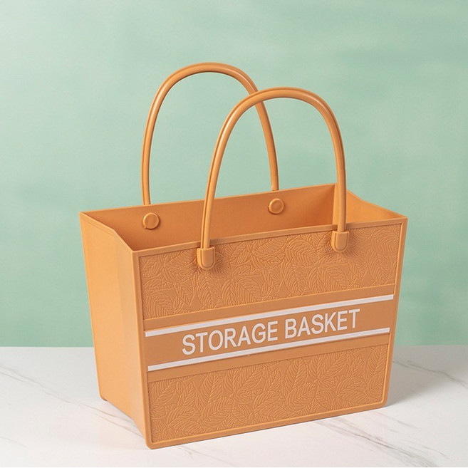 리빙공감 무드타임 목욕가방 바스켓 장바구니, 오렌지