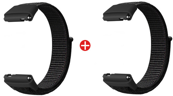 샤오미 레드미 워치3 액티브 호환 스포츠 루프 스트랩 (2개), 블랙+블랙