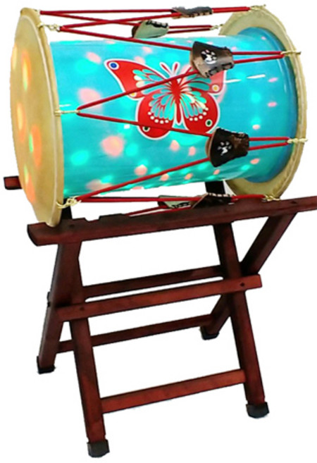 한마음 국악사 미러볼 색동 장구, 노랑, 미포함, 1개