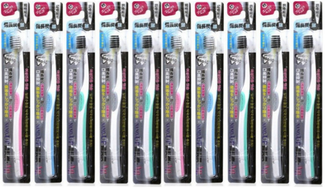 나노업칫솔 비장탄 은 칫솔 초소형헤드 초극세모 작은칫솔 사은품, 10개