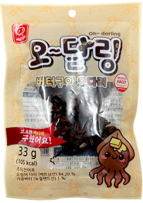 한진 오~달링 버터구이 오다리 안주 과자 스낵 추억, 40개