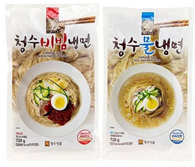 기타 [T]청수냉면 2종 모음 (2봉 구성) 8인분, 720g, 02.비빔냉면 x 2봉