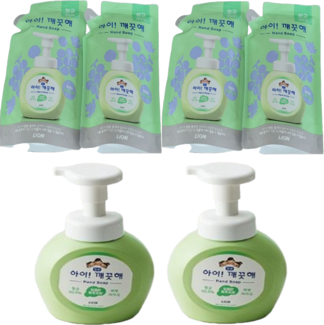 아이깨끗해 핸드워시 청포도향, 200ml, 4개