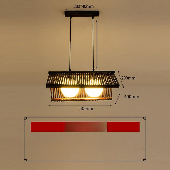 업소용 이자카야 선술집 라탄 식탁등 한옥 한식 식당 술집 대나무 한지조명 랜턴, 1개, 2헤드 50cm (커피)