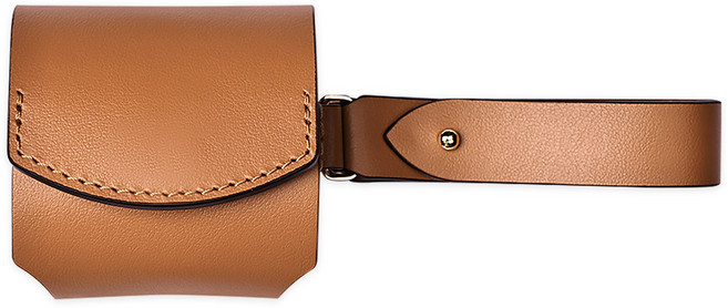 비유어산타 버즈2 프로 라이브 호환 커버 가죽케이스 핸드스트랩 일체형 이태리 천연가죽 프리미어, 카멜브라운