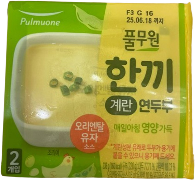 풀무원 한끼 계란 연두부, 3개, 236g