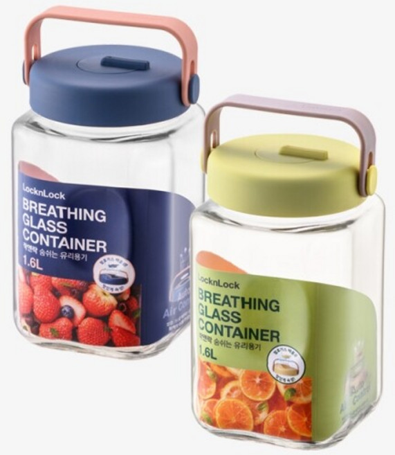 락앤락 숨쉬는 유리용기, 1.5L, 2개